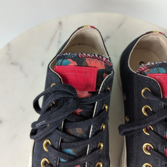 Converse Women's Black & Red Floral Low Top Sneakers - Picture 9 of 14